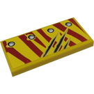 LEGO Tile 2 x 4 with 4 Rivets, Scratches from Claw, Dark Red Tiger Stripes (Left) Sticker (87079)