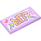 LEGO Tile 2 x 4 with 'BFF' Sticker (87079)