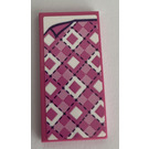 LEGO Tile 2 x 4 with Blanket with Bright Pink, Dark Pink, and White Diamonds Sticker (87079)