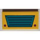 LEGO Tile 2 x 4 with Dark Turquoise Vehicle Grille Sticker
