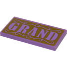 LEGO Tile 2 x 4 with GRAND Sign Sticker (87079)