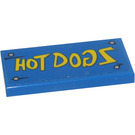 LEGO Tile 2 x 4 with Hot Dogs Sticker (87079)