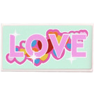 LEGO Tile 2 x 4 with 'LOVE' Sticker (87079)