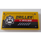 LEGO Tile 2 x 4 with  Mining Logo, 'DRILLER' and 'V.60186' Sticker (87079)