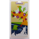 LEGO Tile 2 x 4 with Painting of Frog in Lake Sticker (87079)
