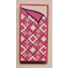 LEGO Tile 2 x 4 with Pink Bedspread Sticker (87079)