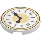 LEGO Piastrella 3 x 3 Rotondo con Clock Viso e Beige Border (67095)