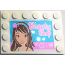 LEGO Tile 4 x 6 with Studs on 3 Edges with Beauty Shop Sticker (6180)