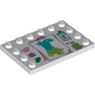 LEGO Tile 4 x 6 with Studs on 3 Edges with Dress Making Design (6180 / 99941)