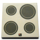 LEGO Tile 6 x 6 with Induction Cooktop Pattern without Bottom Tubes (6881)