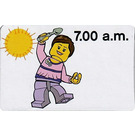 LEGO Time Teacher Activity Card, girl - 07.00 a.m.