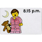 LEGO Time Teacher Activity Card, girl - 08.15 p.m.