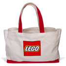 LEGO Tote Bag - White, Lego Logo, Red Handles (853261)