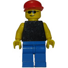 LEGO Town - Zwart Torso, Rood Pet, Zonnebril Minifiguur