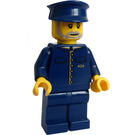 LEGO Train Conductor with Dark Blue Uniform Minifigure