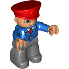 LEGO Train Conductor with Red Hat Duplo Figure