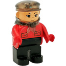 LEGO Train conductor with red top Duplo Figure
