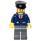 LEGO Train Conductor with Round Glasses, Brown Beard Minifigure