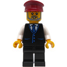 LEGO Train Driver (Dark Red Hat, Beard) Minifigure