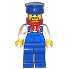 LEGO Tog Chauffør med Overalls og Blå Kasket Minifigur