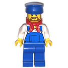 LEGO Train Driver with Overalls and Blue Cap Minifigure