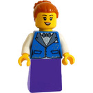 LEGO Train Passenger Woman with Blue Vest Minifigure