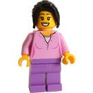 LEGO Train Station Passenger - Black Ponytail Minifigure