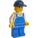 LEGO Train Worker - Femelle avec Bleu Salopette Minifigurine