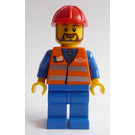 LEGO Tog Worker med Brun Skjegg  Minifigur