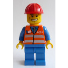 LEGO Tog Worker med Opened Mund med Bred Grin Minifigur