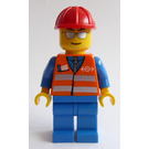 LEGO Train Worker with Orange Safety Vest and Silver Stripes Minifigure