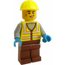 LEGO Train Worker with Vibrant Yellow Safety Vest Minifigure