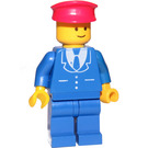 LEGO Trains Minifigure, Suit mit 3 Buttons Blau - Blau Beine, rot Hut