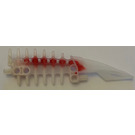 LEGO Translucent White Krika/Thornatus Blades with Offset Spikes with Red Marbling (61797 / 63149)