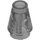 LEGO Transparent Black  Cone 1 x 1 with Top Groove (28701 / 59900)