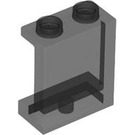 LEGO Transparentes Schwarz Panel 1 x 2 x 2 mit Seitenstützen, Hohlbolzen (35378 / 87552)