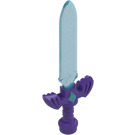 LEGO Transparent Blue Opal Sword with Dark Purple Winged Hilt