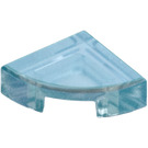 LEGO Transparent Blå Opal Bricka 1 x 1 Fjärdedel Cirkel (25269 / 84411)