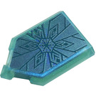 LEGO Transparenter blauer Opal Fliese 2 x 3 Pentagonal mit Snowflake Aufkleber (22385)