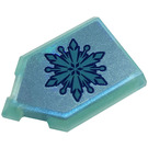LEGO Transparent Blue Opal Tile 2 x 3 Pentagonal with Snowflake Sticker (22385)