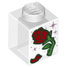 LEGO Transparant Steen 1 x 1 met Rose en Purple Sparkles (3005 / 61067)
