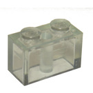 LEGO Transparent Kloss 1 x 2 med Frosted Horisontell Line