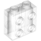 LEGO Transparent Backstein 1 x 2 x 2 mit Bolzen auf Gegenüberliegende Seiten (80796)