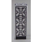 LEGO Transparant Steen 1 x 2 x 5 met Zwart Geometric Design Rechtsaf Kant Sticker zonder Stud Holder (46212)
