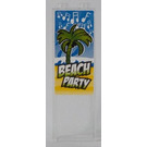 LEGO Transparent Brick 1 x 2 x 5 with Music Notes, Palm Tree and 'BEACH PARTY' Sticker without Stud Holder (46212)