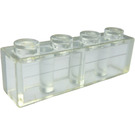 LEGO Transparent Brick 1 x 4 with Frosted Horizontal Line