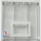 LEGO Transparent Backstein 1 x 6 x 5 mit 'NBA' und Weiß Rectangle (3754)