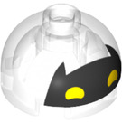 LEGO Transparent Brick 2 x 2 Round with Dome Top with Batman Face (Hollow Stud, Axle Holder) (18841 / 33634)