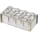 LEGO Transparent Kloss 2 x 4 (Tidigare, utan korsstöd) (3001)