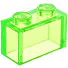 LEGO Vert clair transparent Brique 1 x 2 sans tube à l'intérieur (3065 / 35743)